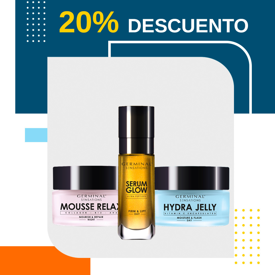 MOUSSE RELAX, HYDRA JELLY Y SERUM GLOW